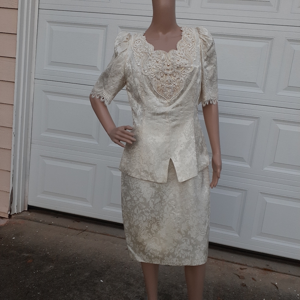 Scott McClintick vintage cream dress